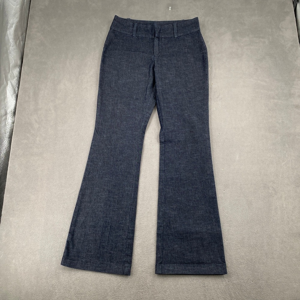 Ellemenno Womens Dark Wash Flare Leg Denim Trousers Size 9 Blue Stretch Pants